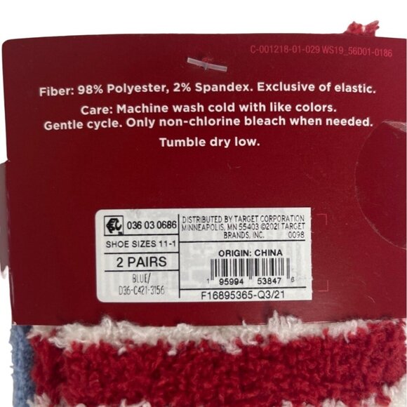 Wondershop Kids Super Soft Crew Christmas Dog Socks 2 Pk Size XS/S - Picture 4 of 4